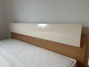 Schlafzimmer 180x200cm mit Matratze Hochglanz Weiß ohne Lattenrost Bild 5