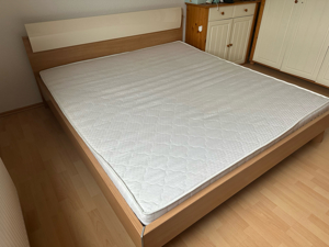 Schlafzimmer 180x200cm mit Matratze Hochglanz Weiß ohne Lattenrost Bild 3