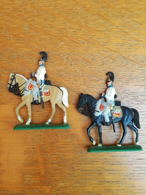 2 Zinnsoldaten Preußische Kürassiere zu Pferd, fein und authentisch bemalt, 1790-1815 Bild 1