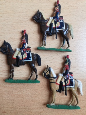 3 Zinnsoldaten Französische Kürassiere zu Pferd, fein und authentisch bemalt, 1790-1815 Bild 1