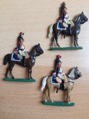 3 Zinnsoldaten Französische Kürassiere zu Pferd, fein und authentisch bemalt, 1790-1815 Bild 2