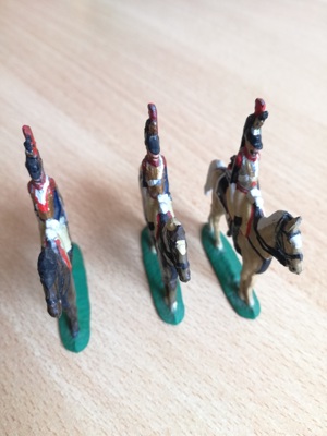3 Zinnsoldaten Französische Kürassiere zu Pferd, fein und authentisch bemalt, 1790-1815 Bild 4