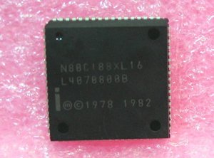Intel - CPU - Mikroprozessor - N80C188XL16 - L40700800B - PLCC- 68 pin - 1982 Bild 1