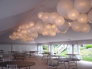 Weiße Lampions (Papier Nylon) - Hochzeit Party Dekoration Bild 4