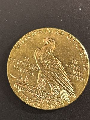  5 US Dollar Indian Head Gold Colin 1912 Bild 1