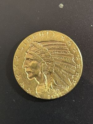  5 US Dollar Indian Head Gold Colin 1912 Bild 2