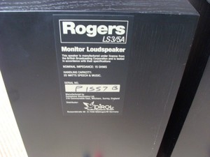 Rogers LS35A - black classic & legendary BBC Monitors 15 Ohm KEF B110 T27	