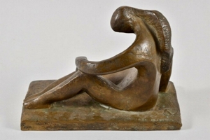 Bronze Figur, sitzender Frauenakt, sign., Joel Martel (1896-1966) Bild 5