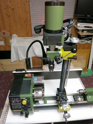 Drehmaschine Proxxon PD 250E, Fräs-Bohrkopf PF230, Kreuztisch und viel mehr Bild 7