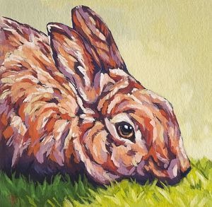 Direkt von Künstlerin: Stark limitierter FineArt Print "Das grasende Kaninchen" Bild 2