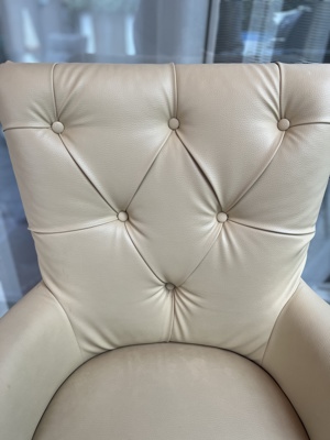 Stühle 4 Stück beige Leder Bild 3