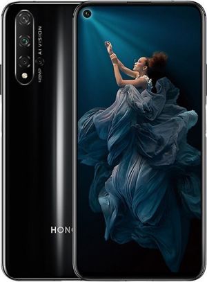 Honor 20 inkl Hülle - Smartphone 128GB, 6GB RAM, Dual SIM, Midnight Black mit brauner Aufklapp-Hülle Bild 1