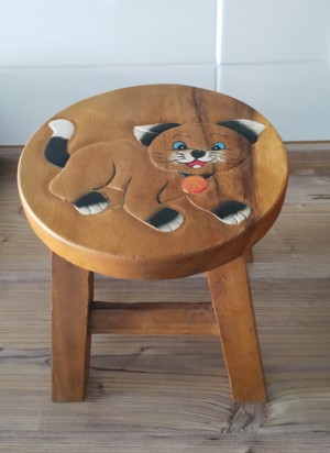 Motiv Katze - Kinderhocker, Schemel, Kinderstuhl Bild 2