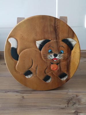 Motiv Katze - Kinderhocker, Schemel, Kinderstuhl