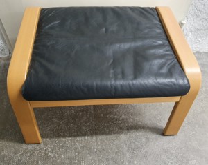 Poäng Hocker Fußhocker Stuhl Ikea Leder Holz Vintage selten! Bild 3