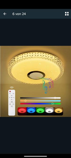 Moderne Smart LED Deckenleuchte   Nachtlampe mit Musikfunktion  Bild 6