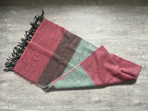Damen Schal XL Tuch sure Strickschal mit Fransen rosa mint Bild 4