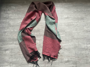 Damen Schal XL Tuch sure Strickschal mit Fransen rosa mint Bild 1