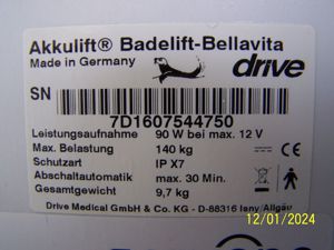 Bellavita Drive Elektrischer Badewannenlift Akkulift Badelift Wannenlift Lift Bild 6
