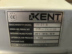Tampondruckmaschine von Kent mit Zubehör Bild 5