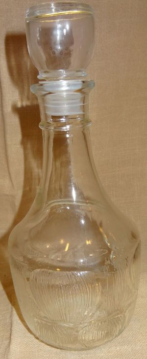 CT Glaskaraffe Karaffe aus Glas 1 Liter 27 22H  14,5 7,7 einwandfrei erhalten Alt Vintage