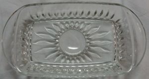 DP Glasschale alte Schale aus Glas Servierschale Schälchen 9,2x18,x3,5 gut erhalten Vintage