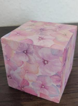 Kleines handbemaltes und decoupiertes Holzkästchen mit rosa Blumenmotiv - Matt lackiert Bild 2