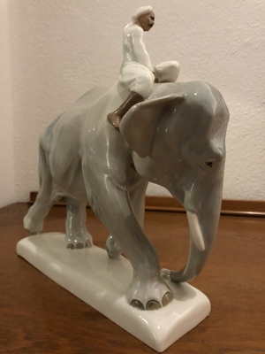 MEISSEN Jugendstil - Elefant mit Inder - Paul Walther 1906