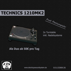 [VERMIETUNG] Plattenspieler Set Turntabel 2x Technics 1210er MK2  MK5 Bild 1