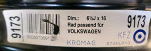 Stahlfelgen VW Seat Skoda 6,5X16 ET44 LK 112 Bild 3