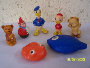 Walt Disney Donald Duck Tick + DDR Spielzeugfiguren Spielzeug 1960 1970 Bär Quappe DDR Antik Alt