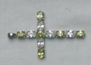 Kreuzanhänger, 925 Silber, Peridot, Zirkonia Bild 3