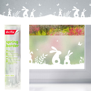 Fensterfolie Bordüre Osterborder Hasen statisch Klebefolie Aufkleber transparent