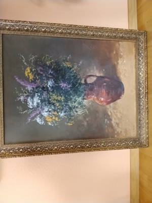 Ölbilder, Blumenstrauß und Landschaft Bild 3