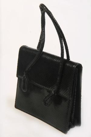 Handtasche Abendtasche Theater schwarz true vintage echtes Leder 70er 