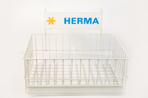 Metallkorb Gitterkorb Aufbewahrungskorb z.Aufhängen weiß  37x28x16Herma vintage 80er 