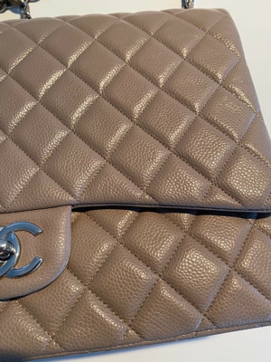 Original Chanel 2.55 Jumbo Tasche Bag, Kaviar Leder Bild 10