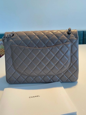 Original Chanel 2.55 Jumbo Tasche Bag, Kaviar Leder Bild 7