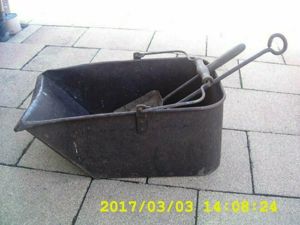 Antiker alter Kohlenkasten Kohlenschütte Kohleneimer Kohlenkiste Kohle Ascheschippe Schürhaken Bild 7