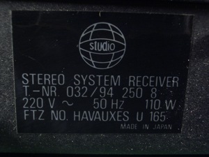 Seltener vintage Stereo- Receiver STUDIO T.-NR    Bild 8