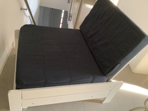 Sessel ausziehbar in weiß mit Matraze Bild 9