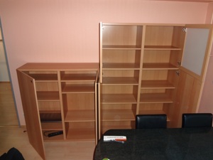 Ikea Wohnwand besta vegby buche, 2 teilig Kommode, Vitrinenschrank,  B 240 cm Bild 6