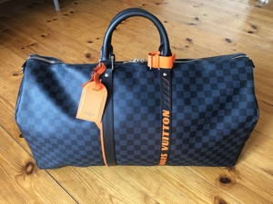 Louis Vuitton Tasche Reisetasche Keepall 55 1888 Race Damier Cobalt N40167 NEW