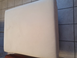 Couchhocker (beige) mit Metallfüße Bild 1