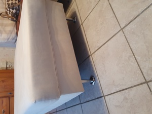Couchhocker (beige) mit Metallfüße Bild 2