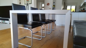 Designer-Essgruppe von Rolf Benz: Eleganter Nussholz-Tisch mit Stühlen und Sitzbank in TOP-Qualität! Bild 5