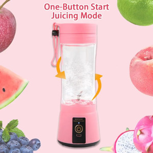 Smoothie Mixer für Fruchtsaft und Gemüsesaft Standmixer Elektrisch USB Entsafter Obst & Gemüse Pink Bild 3