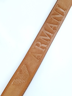 Armani Gürtel beige Ledergürtel Echt Leder Bild 3