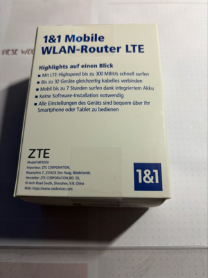 ZTE Mobiler Wlan Router nagelneu Bild 1