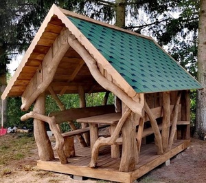 Baumstamm Pavillon - Gartenhütte Bild 2